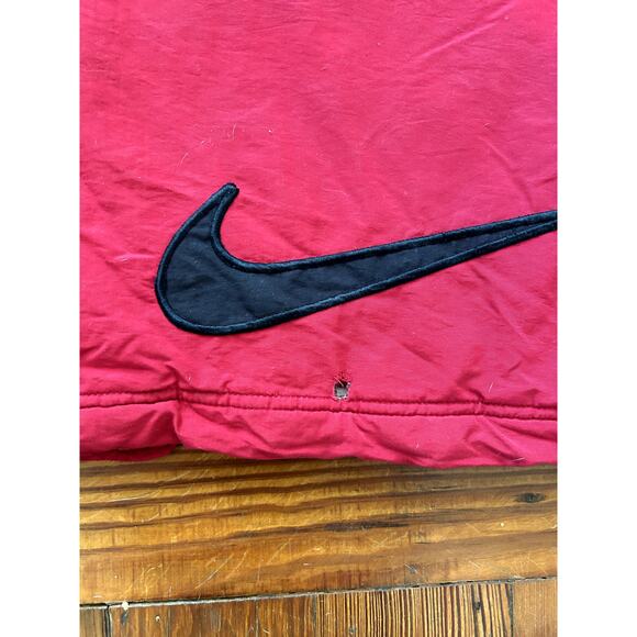 Red Vintage 90s Nike Long Coat Parka Big Logo Men's Large - Picture 10 of 10